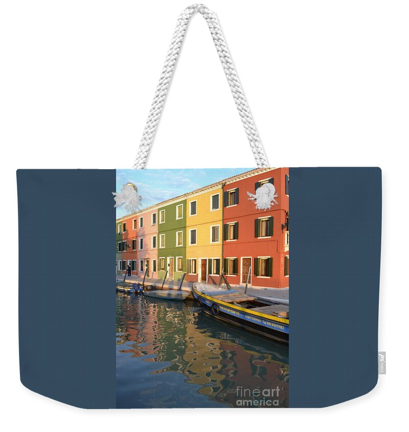 Burano Weekender Tote Bag featuring the photograph Burano Italy 1 by Rebecca Margraf