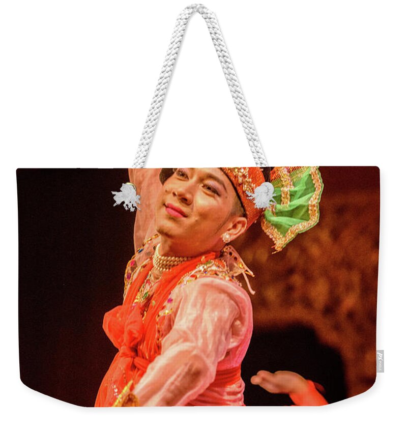 Dance Weekender Tote Bag featuring the photograph Burmese Dance 5 by Werner Padarin