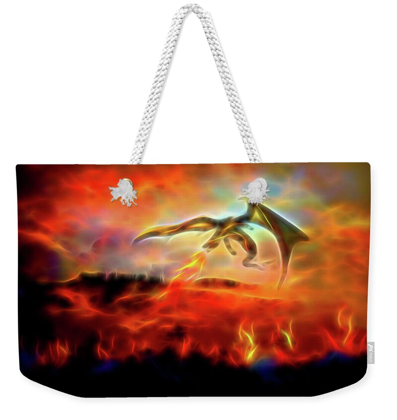 Game Of Thrones Dragons Weekender Tote Bag featuring the digital art Burn them all by Lilia D