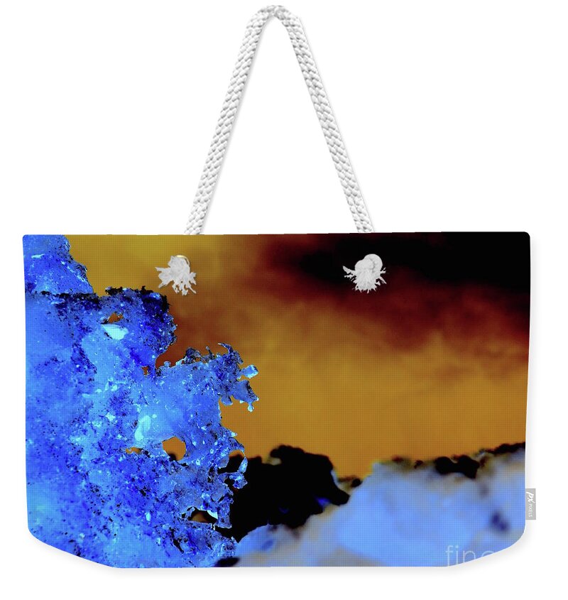 Crystals Weekender Tote Bag featuring the photograph Burning Crystals Abstract 002 by Jor Cop Images