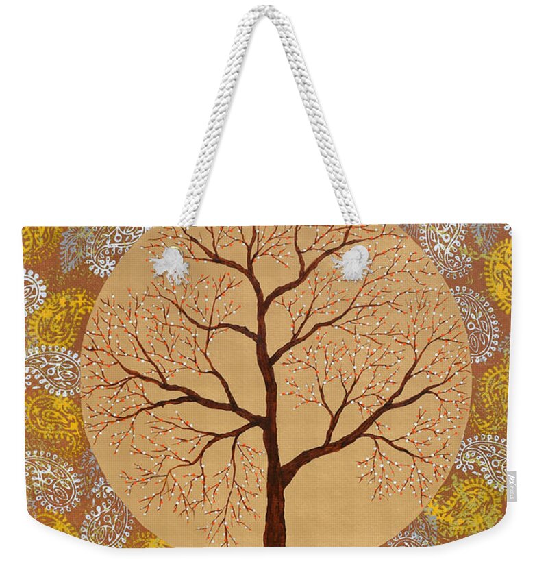 Tree Weekender Tote Bag featuring the painting Burva Vriksh by Sumit Mehndiratta