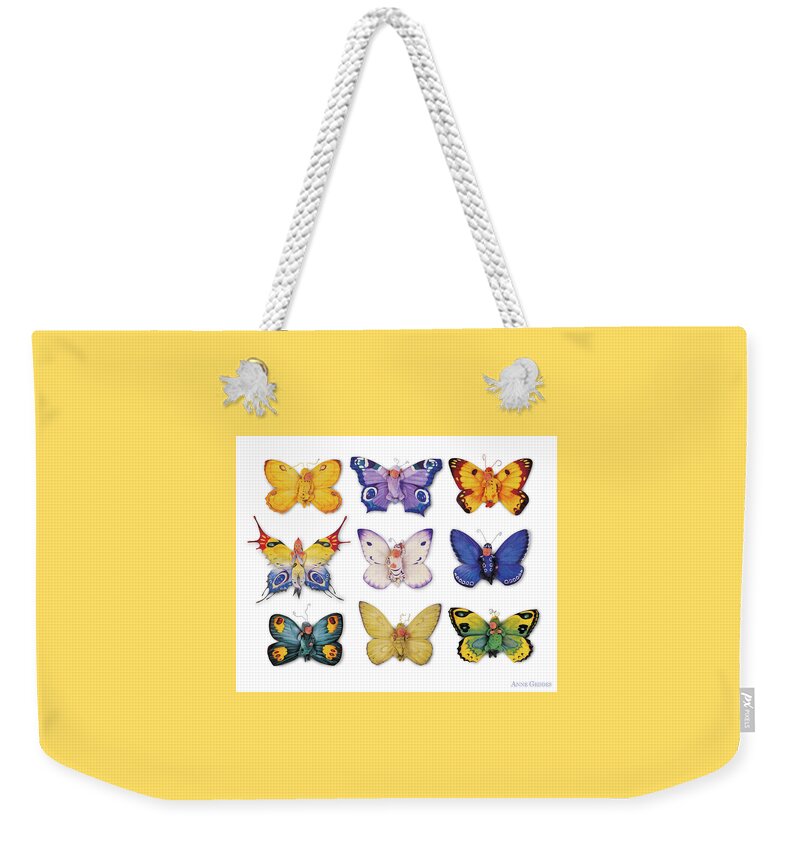 Butterfly Weekender Tote Bag featuring the photograph Butterfly Babies by Anne Geddes