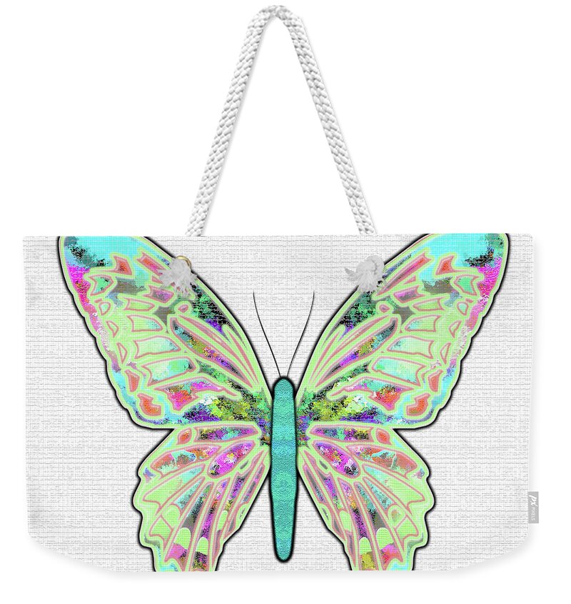 Butterfly Weekender Tote Bag featuring the digital art Butterfly Encounter #029 by Barbara Tristan