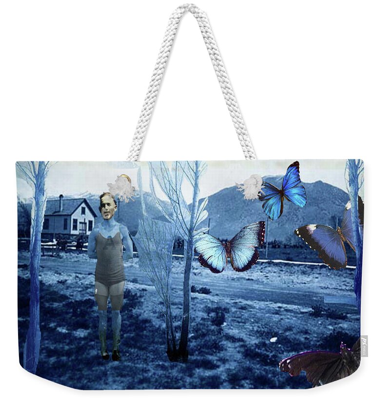  Weekender Tote Bag featuring the digital art Butterfly Firing Squad by Doug Duffey