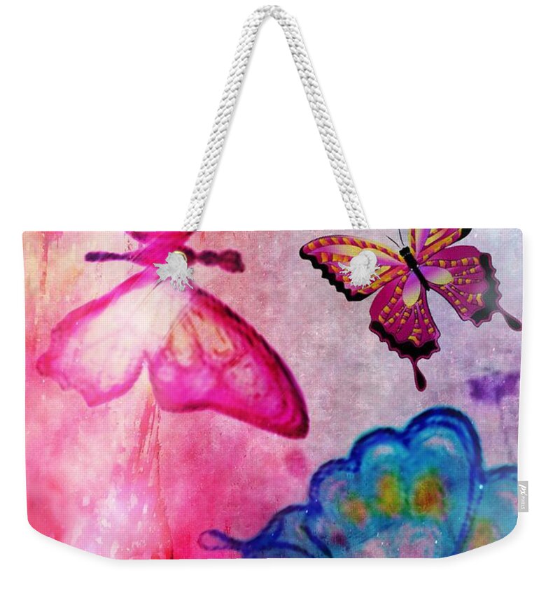 Butterfly Jam Weekender Tote Bag featuring the digital art Butterfly Jam by Maria Urso