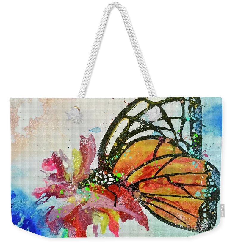 Butterfly Weekender Tote Bag featuring the painting Butterfly by Kasha Ritter