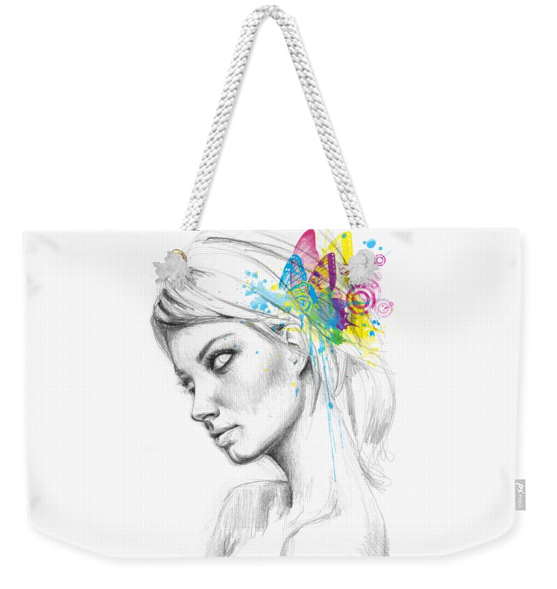 Butterfly Weekender Tote Bag featuring the digital art Butterfly Queen by Olga Shvartsur