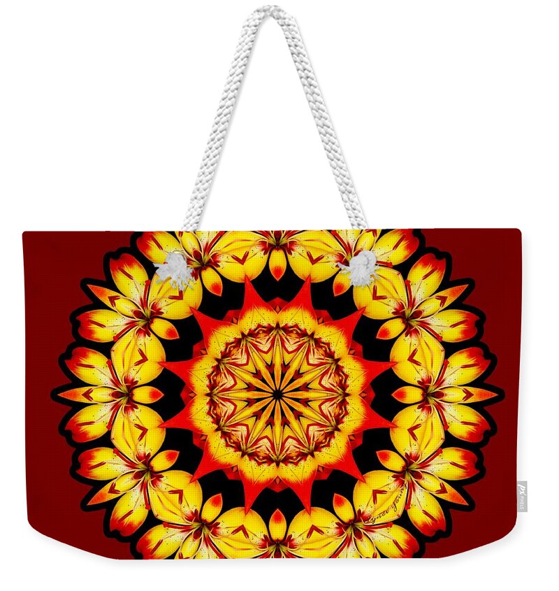 Lilium Weekender Tote Bag featuring the digital art Butterfly Sun by Lynde Young
