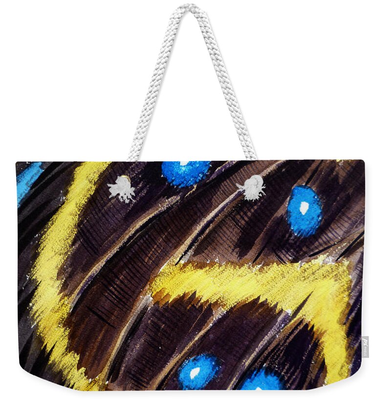 Butterfly Wing Weekender Tote Bag featuring the painting Butterfly Wing by Irina Sztukowski