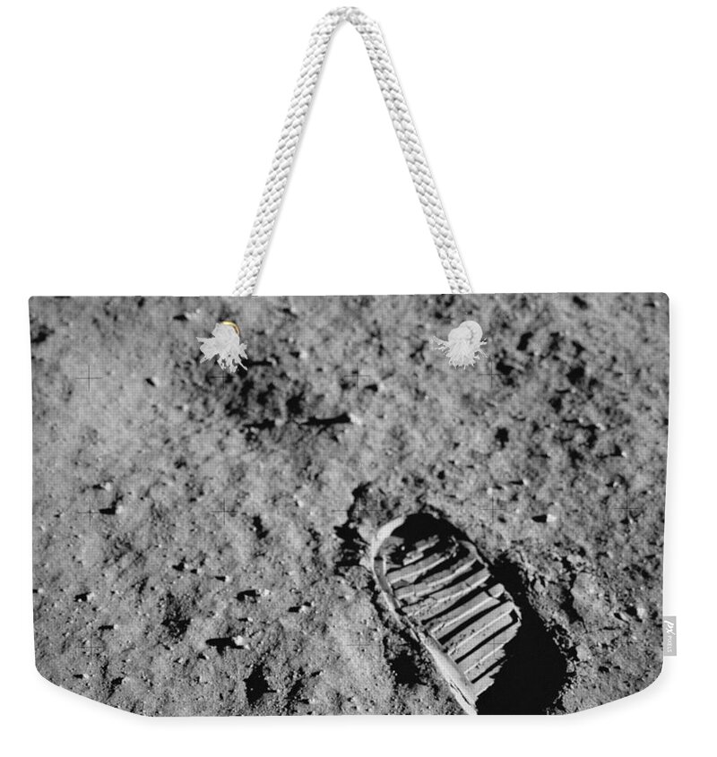 Nasa Weekender Tote Bag featuring the photograph Buzz Aldrins Moon Footprint by Nasa