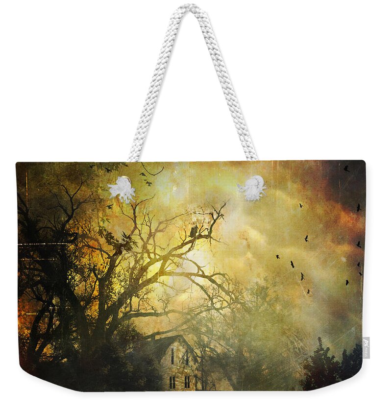 House Weekender Tote Bag featuring the photograph Bygone House On The Hill by Anna Louise