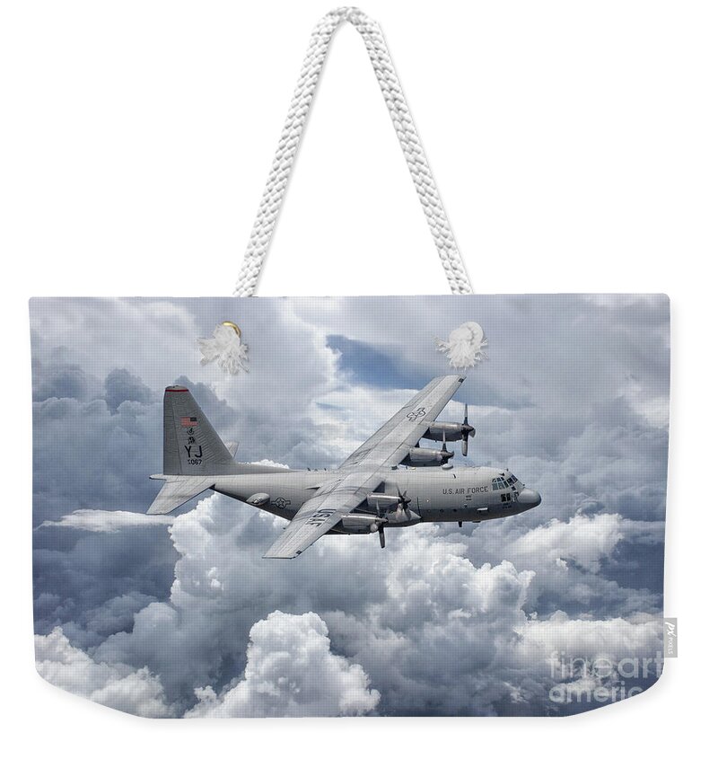 C130 Weekender Tote Bag featuring the digital art C130 36th Airlift by Airpower Art