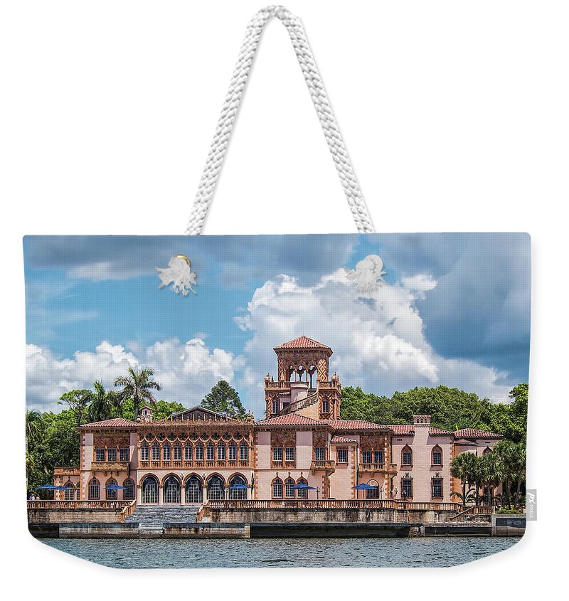 Ca D'zan Weekender Tote Bag featuring the photograph Ca D'Zan From The Water by Richard Goldman