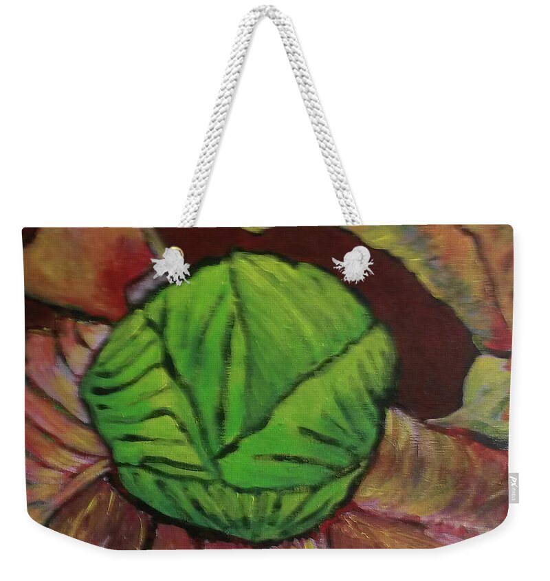 Cabbage Weekender Tote Bag featuring the painting Cabbage by Gabby Tary