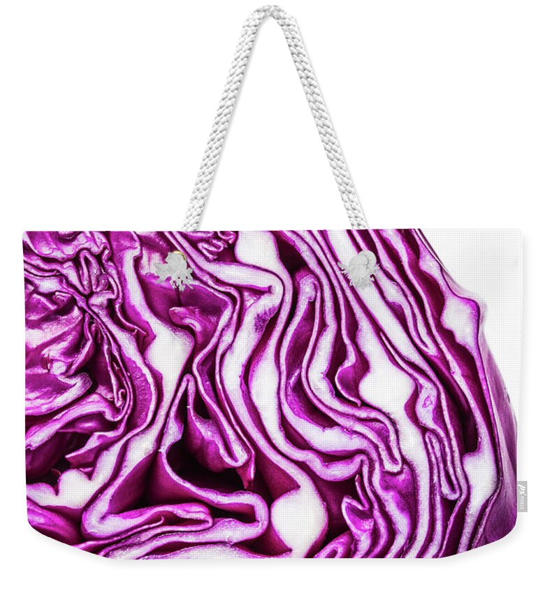Abstract Weekender Tote Bag featuring the photograph Cabbage Head by Teri Virbickis