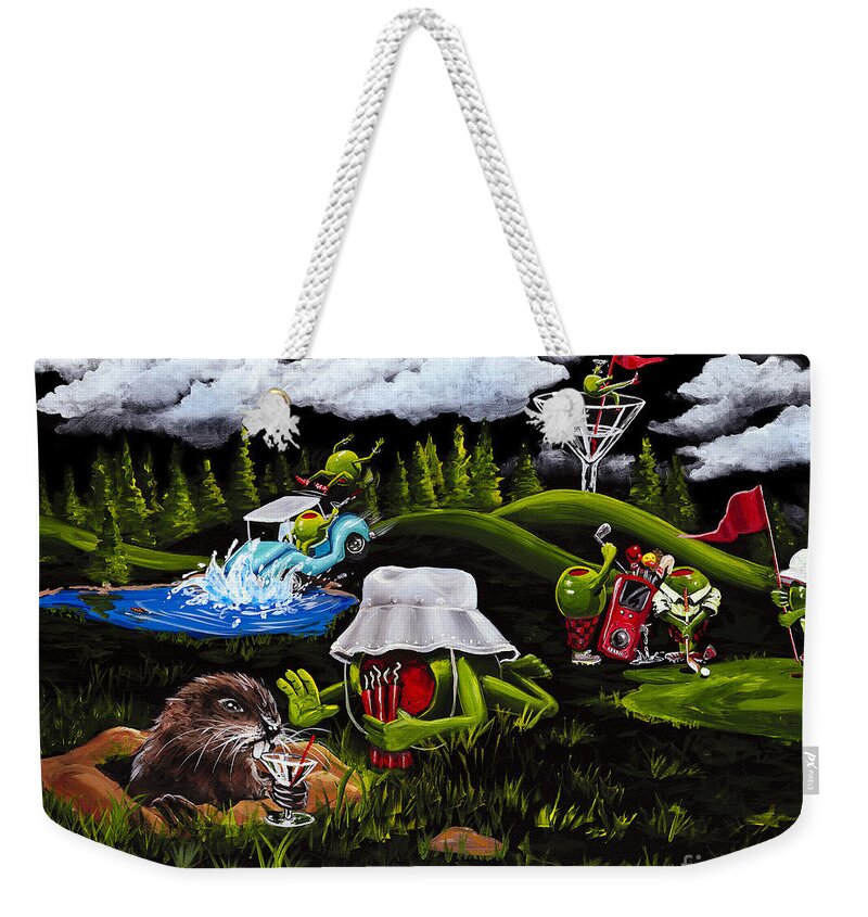 Caddyshack Weekender Tote Bag featuring the painting Caddy Shack by Michael Godard