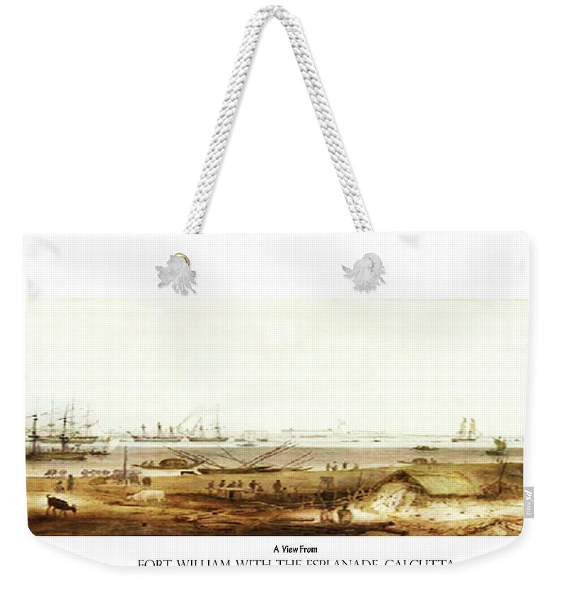 Calcutta Weekender Tote Bag featuring the digital art Calcutta in 18th Century by Asok Mukhopadhyay