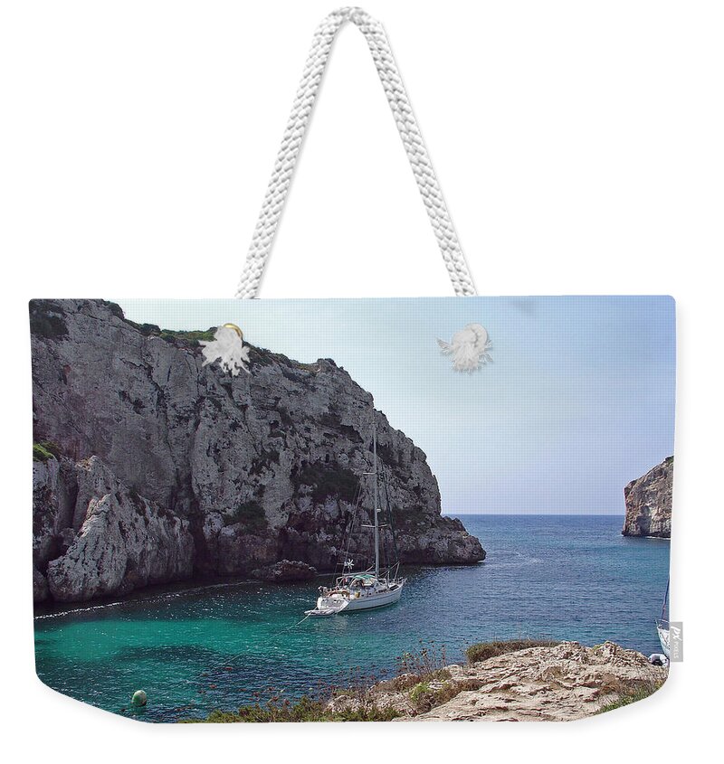 Europe Weekender Tote Bag featuring the photograph Cales Coves, Menorca by Rod Johnson