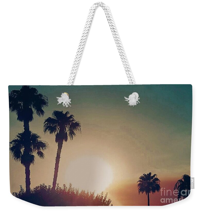 Sunrise Weekender Tote Bag featuring the photograph CaLi SuN by Angela J Wright