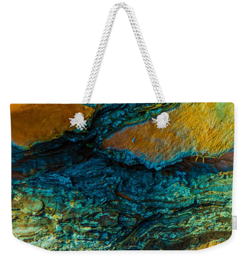 Abstract Weekender Tote Bag featuring the photograph California Pine Bark Abstract by Bruce Pritchett