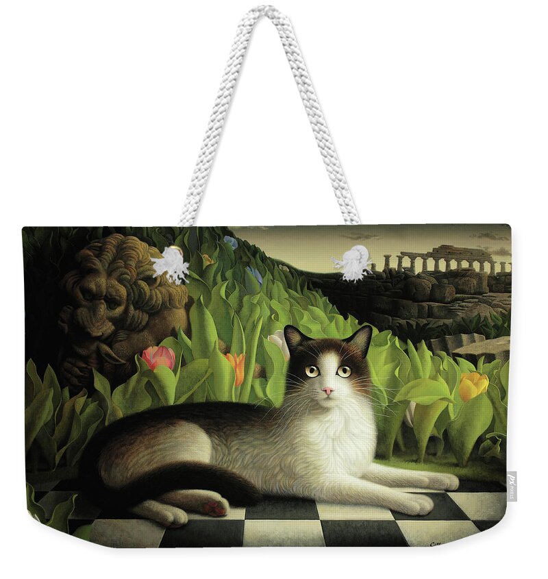 Cat Weekender Tote Bag featuring the painting Call of the Wild by Chris Miles