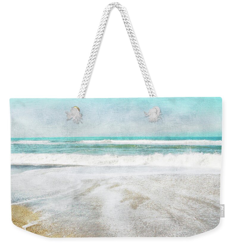 Coast Weekender Tote Bag featuring the mixed media Calm Coast- Art by Linda Woods by Linda Woods