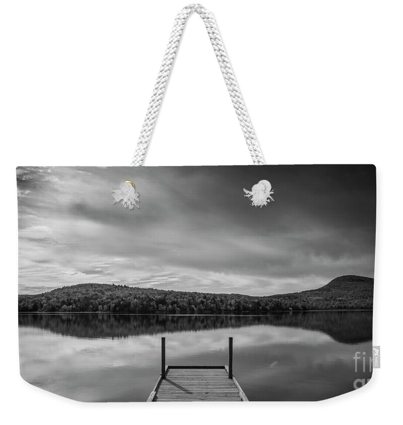 Maine Weekender Tote Bag featuring the photograph Calm Evening at Porter Lake by Alana Ranney