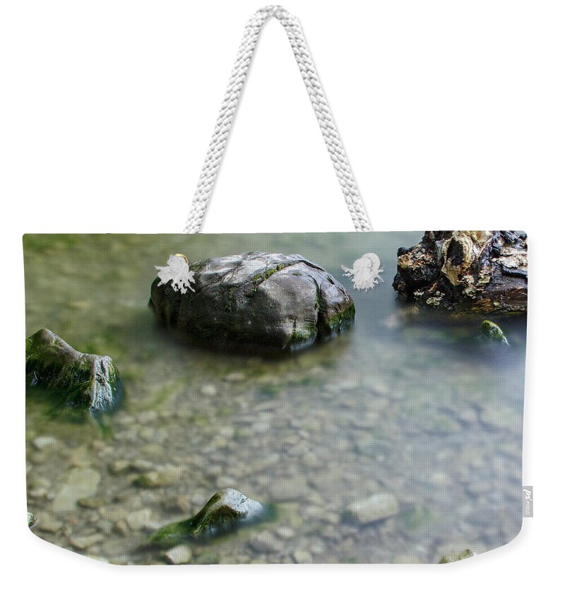 Lake Weekender Tote Bag featuring the photograph Calm Lake by Tony Locke