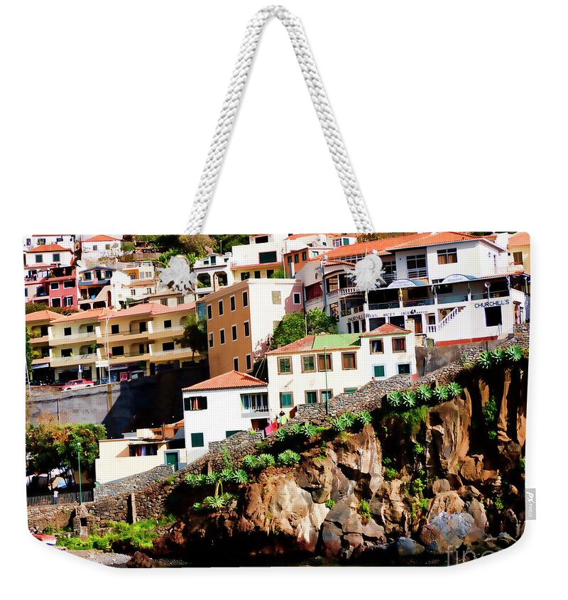 Fishing Weekender Tote Bag featuring the photograph Camara de Lobos on the island of Madeira by Brenda Kean