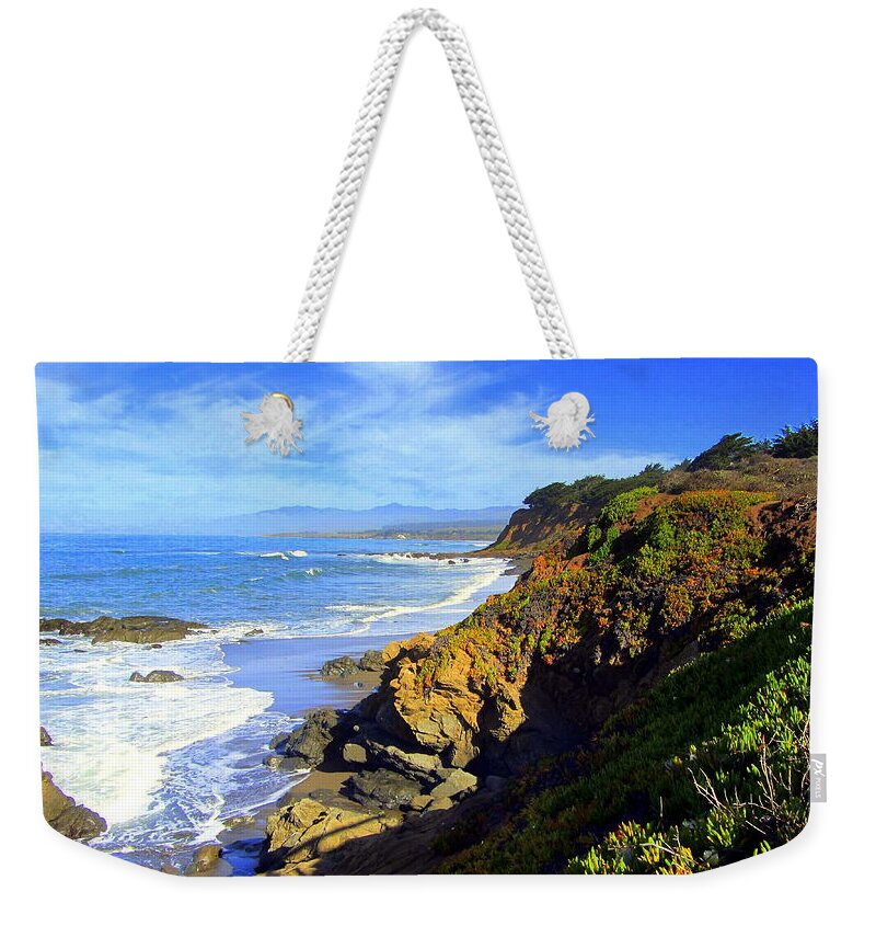 Ocean Weekender Tote Bag featuring the photograph Cambria By The Sea by J R Yates
