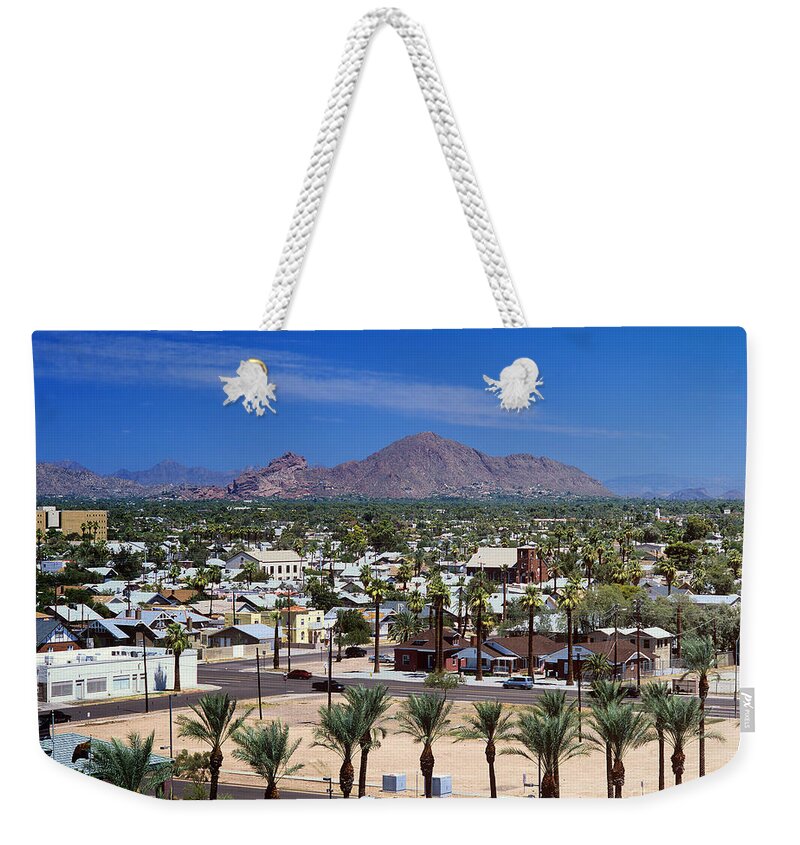 Phoenix Weekender Tote Bag featuring the photograph Camelback Mountain in Phoenix Arizona by Wernher Krutein