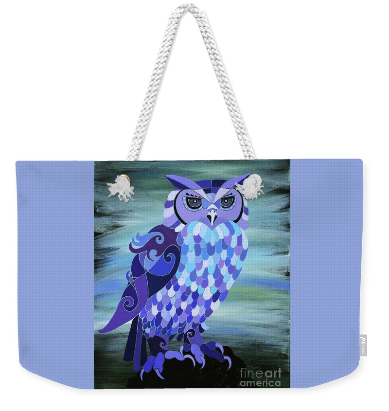 Barred Owl Weekender Tote Bag featuring the painting Camelot by Barbara Rush