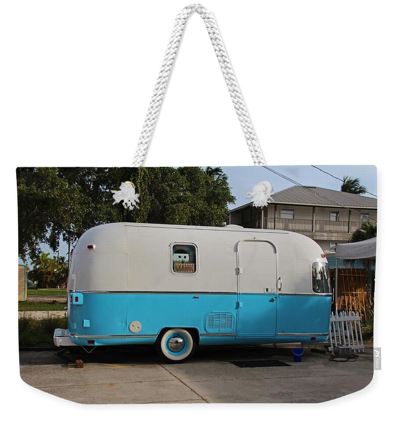 Camper Weekender Tote Bag featuring the photograph Camper Welcome by Michiale Schneider