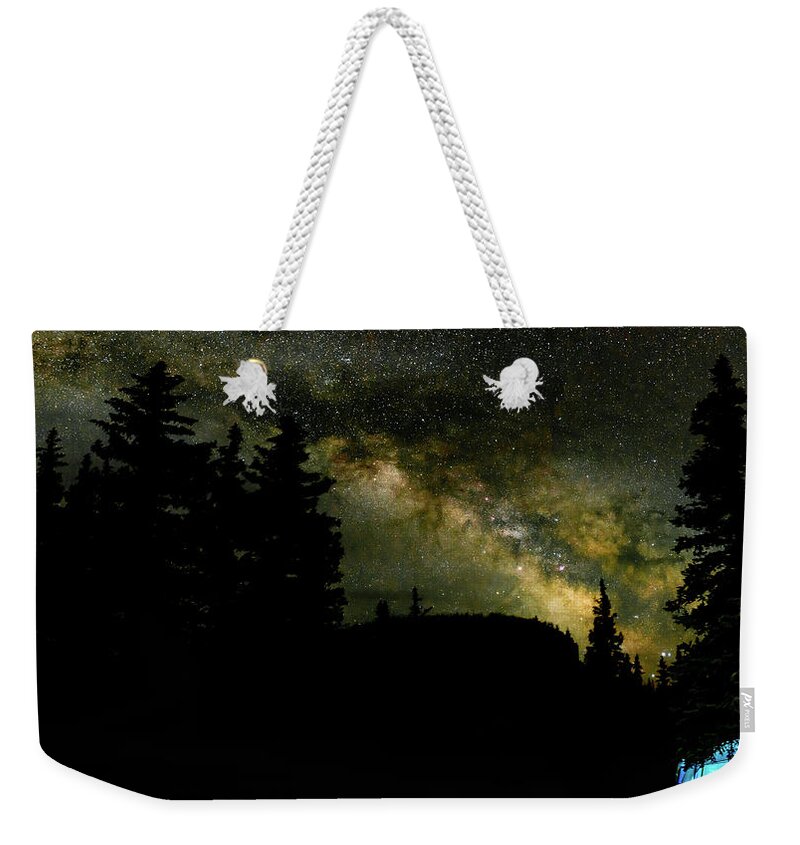 Stars Weekender Tote Bag featuring the photograph Camping Under the Milky Way 2 by Adam Reinhart