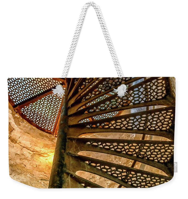 Cast Iron Weekender Tote Bag featuring the photograph Cana Island Lighthouse Staircase by Thomas R Fletcher