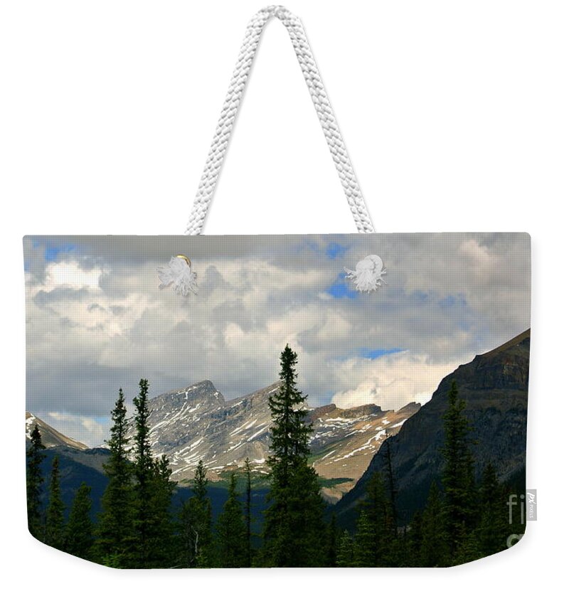 Alberta Weekender Tote Bag featuring the photograph Canadian Rockies, Alta. by Elfriede Fulda