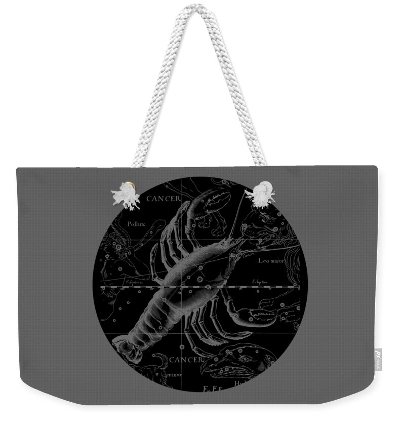 Cancer Weekender Tote Bag featuring the digital art Cancer Zodiac Sign Hevelius Circa 1690 by Garaga Designs