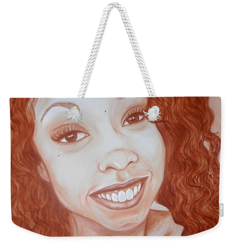 Candace Weekender Tote Bag featuring the painting Candace by Jenny Pickens