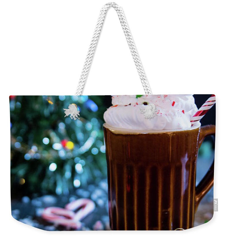Food Weekender Tote Bag featuring the photograph Candy Cane Twist by Deborah Klubertanz