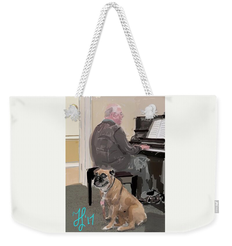 #servicedog Weekender Tote Bag featuring the painting Canine Composition by Francois Lamothe