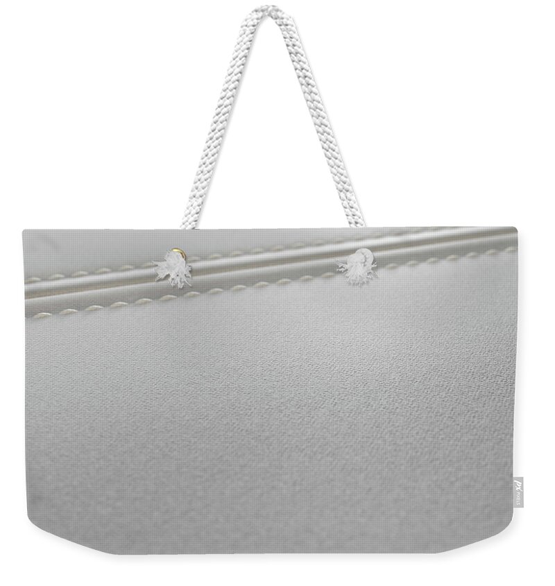 Fabric Weekender Tote Bag featuring the digital art Canvas Material And Stitched Seam by Allan Swart