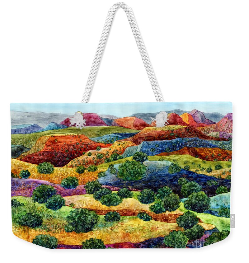 Canyon Weekender Tote Bag featuring the painting Canyon Impressions by Hailey E Herrera