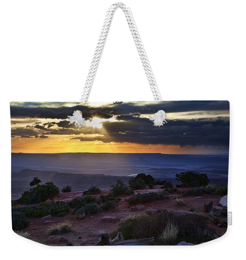 Utah Weekender Tote Bag featuring the photograph Canyonlands Sunset by James Garrison