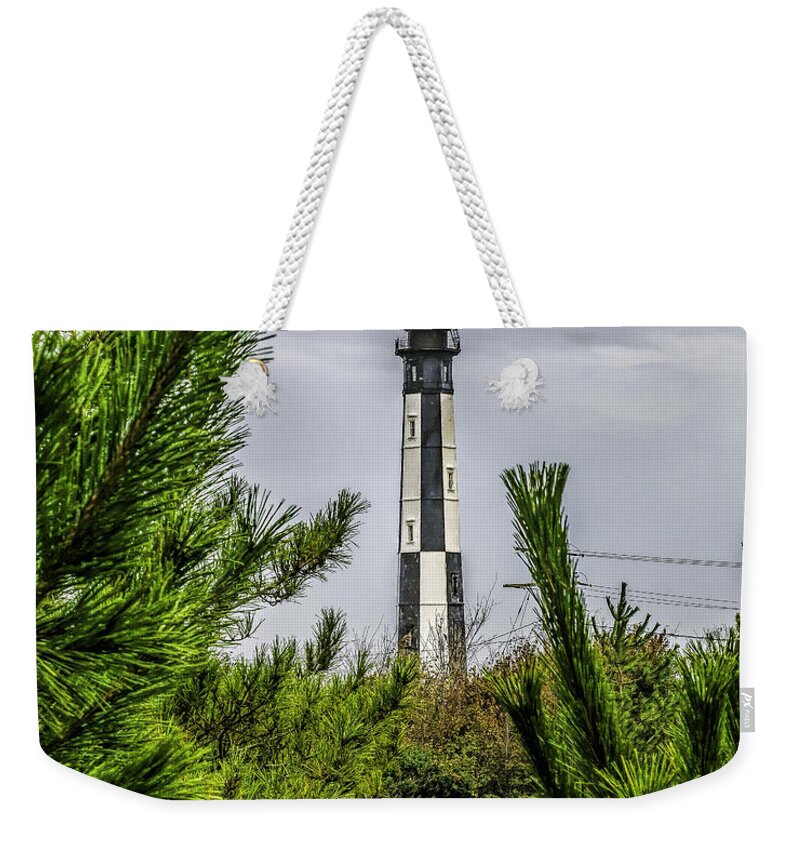 Cape Weekender Tote Bag featuring the photograph Cape Henry Light from the Dune by Nick Zelinsky Jr