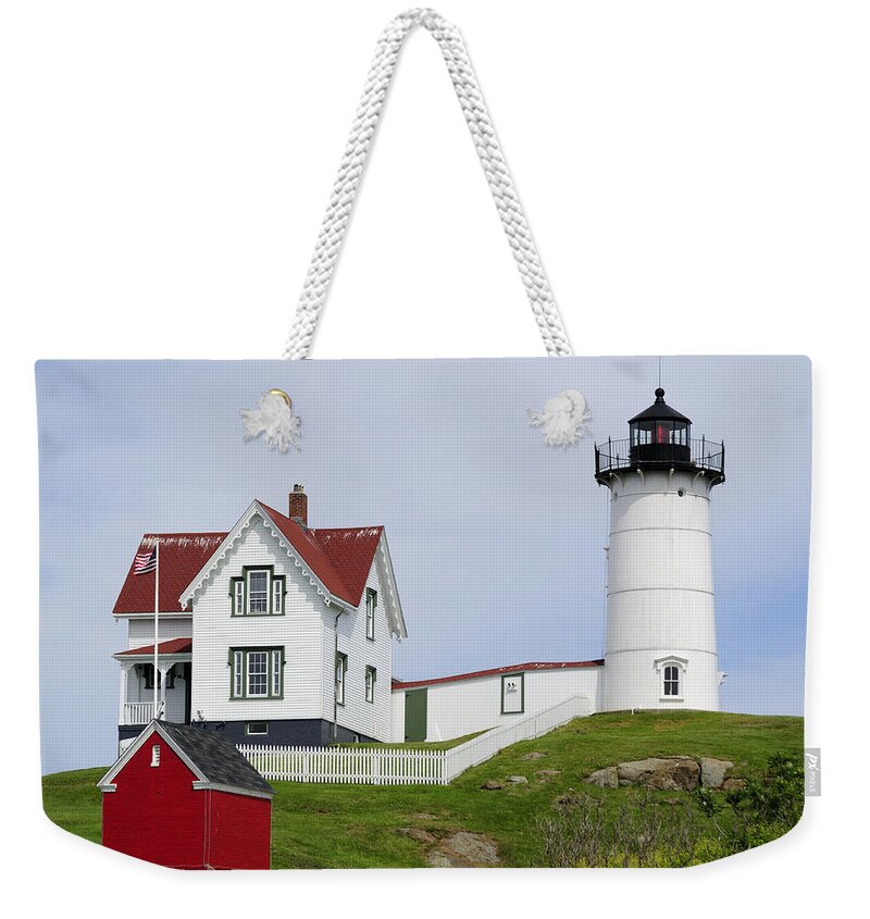 Cape Weekender Tote Bag featuring the photograph Cape Neddick Light by Luke Moore