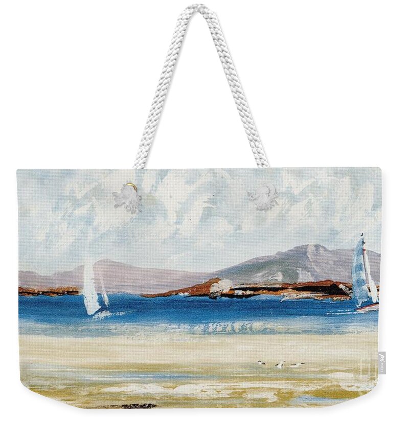 Writermore Weekender Tote Bag featuring the mixed media Cape Sailing by Writermore Arts
