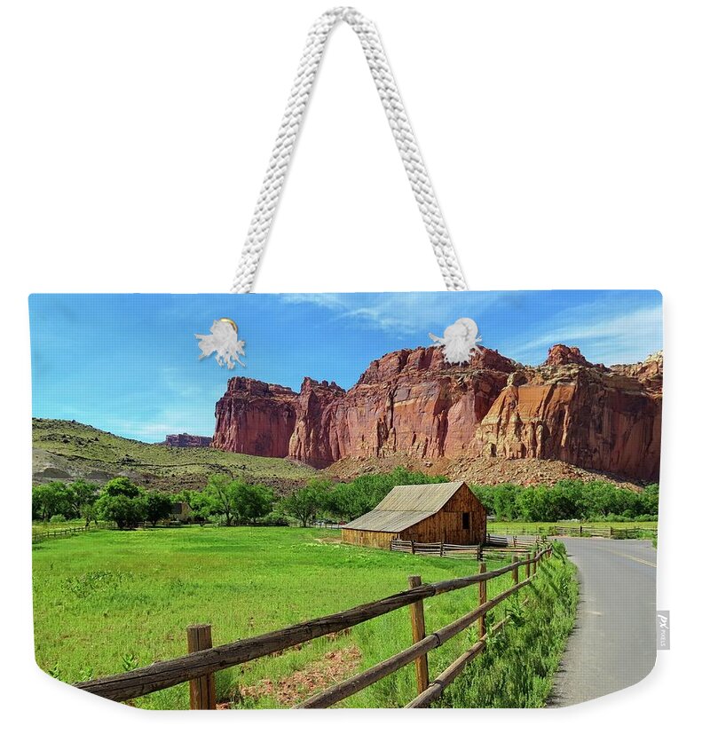 Capitol Reef Weekender Tote Bag featuring the photograph Capitol Reef Barn by Connor Beekman
