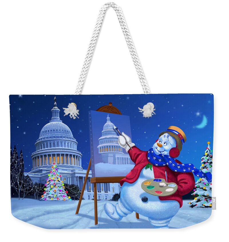 Michael Humphries Weekender Tote Bag featuring the painting Capitol Christmas by Michael Humphries
