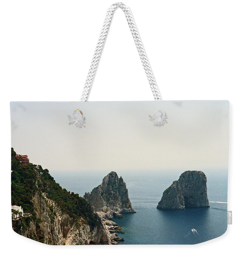 Italy Weekender Tote Bag featuring the photograph Capri Faraglioni by Bess Carter