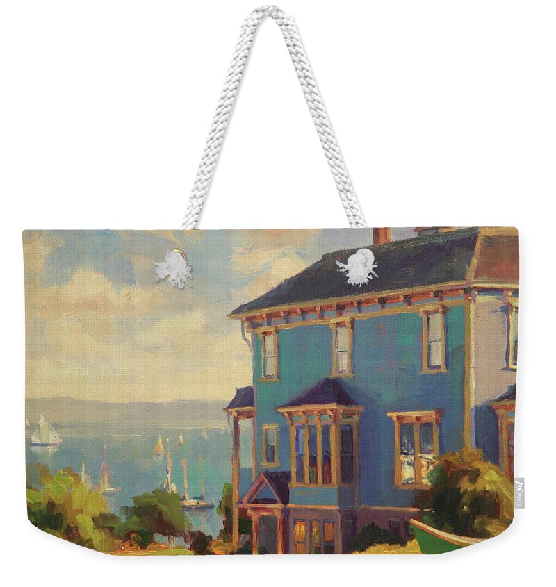 Coast Weekender Tote Bag featuring the painting Captain's House by Steve Henderson
